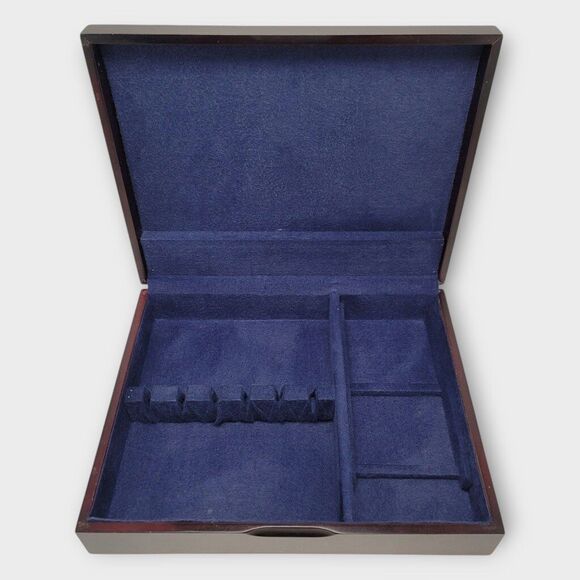 International Silver Company wooden Flatware Cutlery Storage Chest Box Brown - Picture 2 of 11